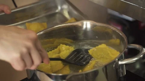 Cooking ravioli by hand Stock Footage 86853145