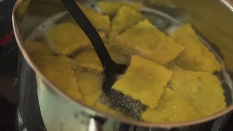 Cooking ravioli by hand Stock Footage 86853489