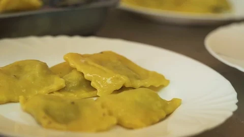 Cooking ravioli by hand Stock Footage 86853810