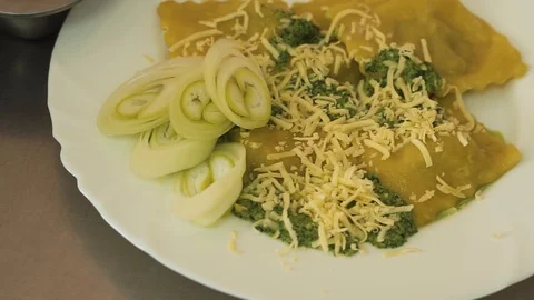 Cooking ravioli by hand Stock Footage 86854011