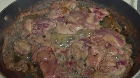 Cooking Raw Meat Stock Footage 53874897