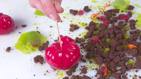 Cooking a red dessert. Stock Footage 141449909