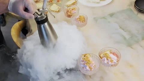 Cooking in restaurant. Cooker at work. Proffessional chef in gloves cooks Stock Footage 196776640