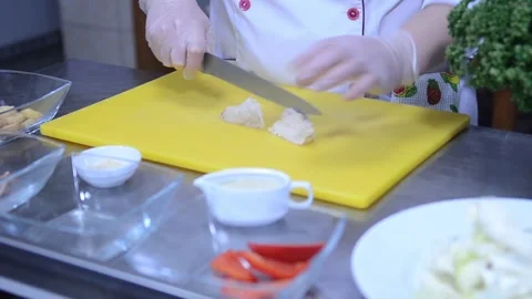 Cooking in a restaurant kitchen as a chef Stock Footage 326958736