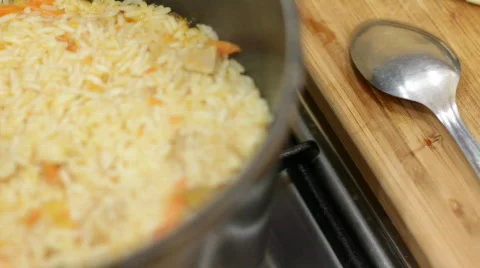 Cooking rice 7. Stock Footage 637417