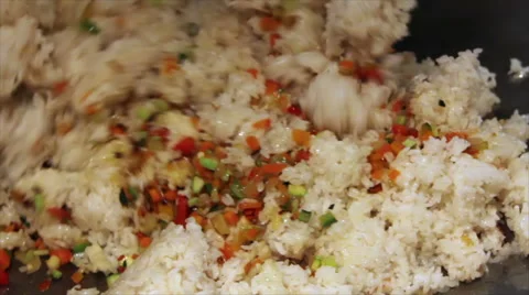 Cooking rice with vegetables Stock Footage 67801040