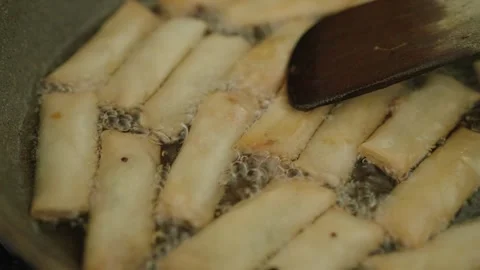 Cooking Risoles (Indonesian Style of Rissole) on a Fry Pan 스톡 동영상 246963948
