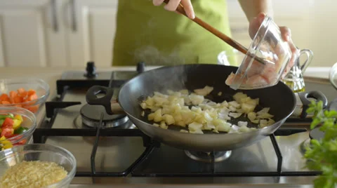 Cooking risotto recipe series 2 from 9 Stock Footage 38068723