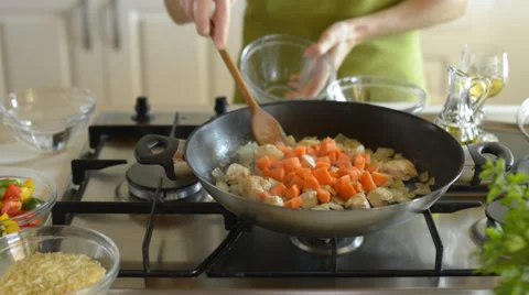 Cooking risotto recipe series 3 from 9 Stock Footage 38070580