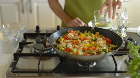 Cooking risotto recipe series 6 from 9 Stock Footage 38073444