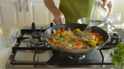 Cooking risotto recipe series 8 from 9 Stock Footage 38074905