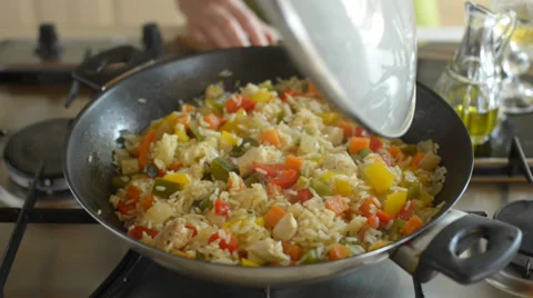 Cooking risotto recipe series 9 from 9 Stock Footage 38074768