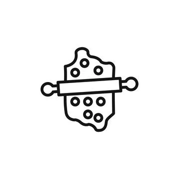 Cooking roll logo sign vector outline Illustration