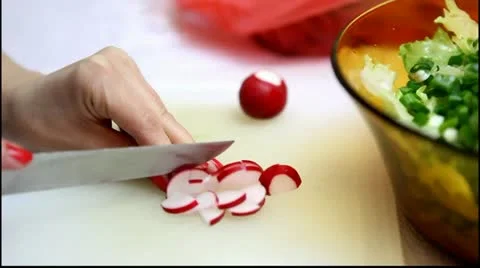 Cooking salad Stock Footage