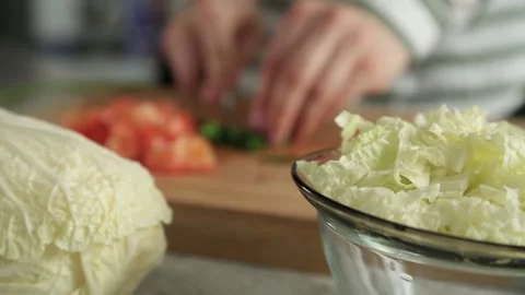 COOKING SALAD Stock Footage 155653346