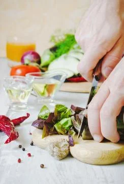 Cooking salad Stock Photos
