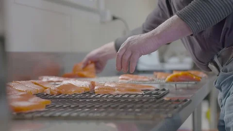 Cooking Salmon fillets Stock-Footage 74087961