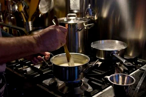 Cooking a sauce Stock-Fotos