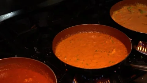 Cooking Sauces in a Kitchen Stock Footage 318303601