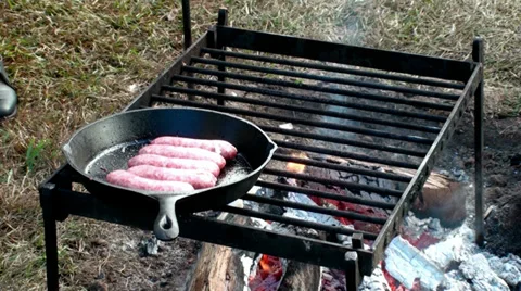 Cooking Sausage Stock Footage 32845419