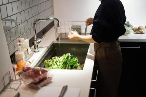 Cooking scene of cooking classes Stock Photos