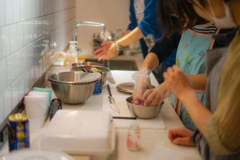 Cooking scene of cooking classes Stock Photos