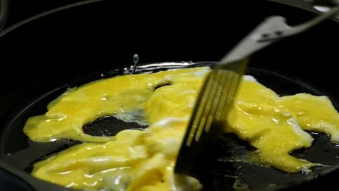 Cooking Scrambled Eggs 3 Stock Footage 86156270