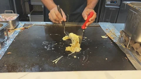 Cooking a scrambled eggs Stock Footage 282325354