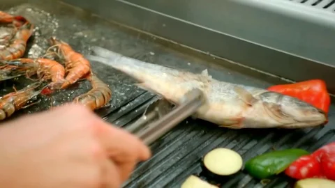 Cooking seafood Stock Footage 74773364