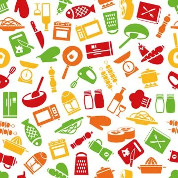 Cooking seamless pattern Stock Illustration