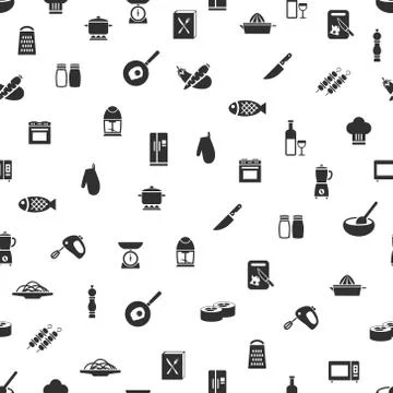 Cooking seamless pattern Stock Illustration