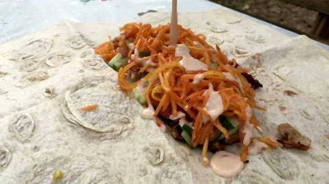 Cooking Shawarma in slow motion Stock Footage 67236482