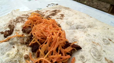 Cooking Shawarma in slow motion Stock Footage 67237068