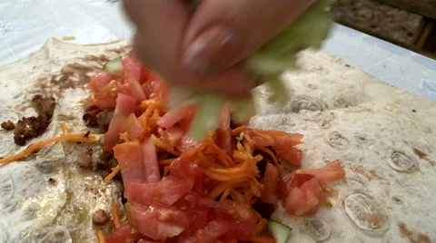 Cooking Shawarma in slow motion Stock Footage 67237321