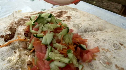 Cooking Shawarma in slow motion Stock Footage 67237583