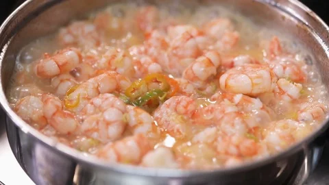 Cooking Shrimp Video stock 122543615