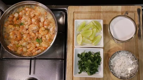 Cooking Shrimp Stock-Footage 123258543