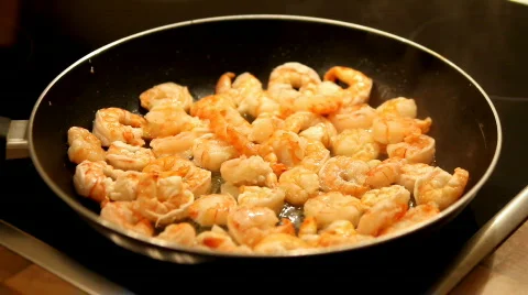 Cooking Shrimps Stock Footage 623839