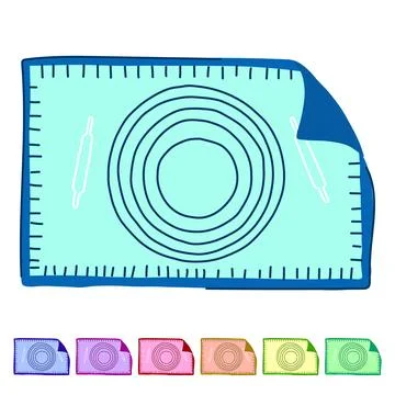 Cooking silicone baking mat vector cartoon graphic Stock Illustration
