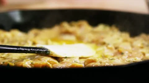 Cooking sizzling chicken dish Stock Footage 22195250