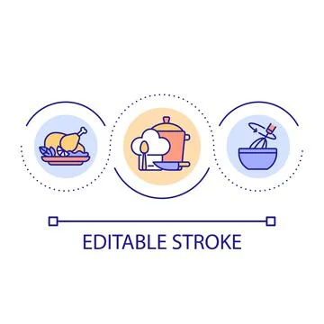 Cooking skill loop concept icon Stock Illustration