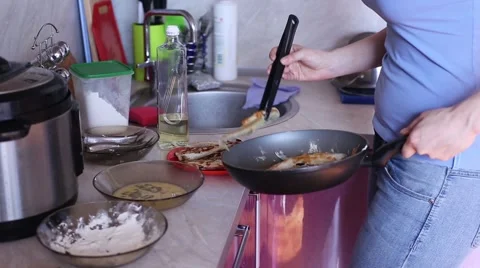 Cooking Smelt Fish Stock Footage 62748872