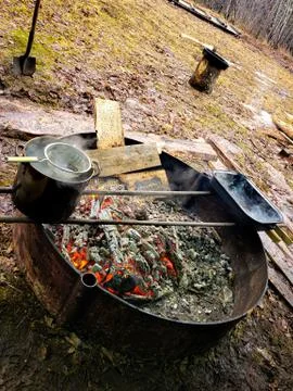 Cooking some Maple Syrup! Stock Photos