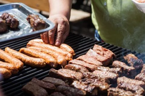 Cooking some meat Stock Photos
