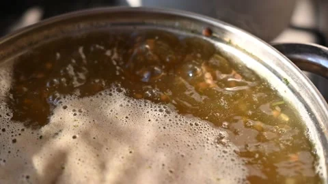 Cooking soup close-up, slow motion Stock Footage 172528045