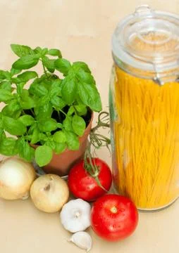 Cooking of spaghetti Stock Photos