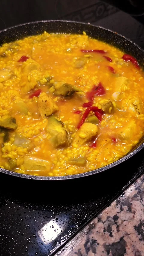 Cooking spanish paella. Stock Footage 344967666
