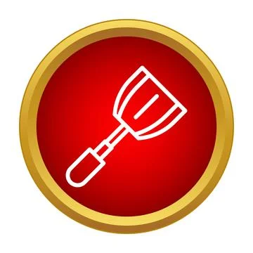 Cooking spatula icon flat design on red background Illustrazione stock