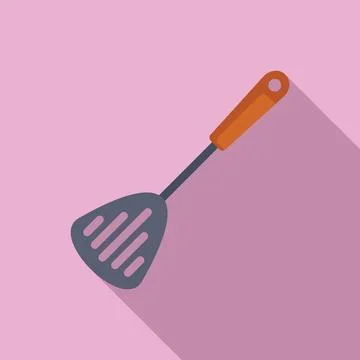 Cooking spatula icon flat vector. Cutlery grill tool Stock Illustration