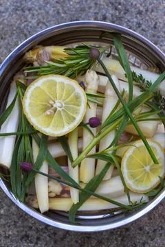 Cooking Spring in the garden kitchen Stock Photos